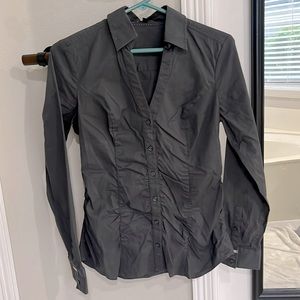Express charcoal gray stretch long sleeve button down shirt - Size small